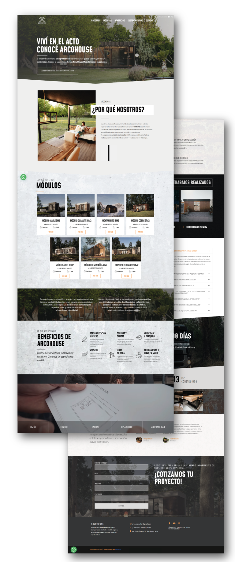 Landing Page Arcohouse , desarrollada por Praga.